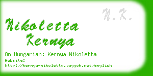 nikoletta kernya business card